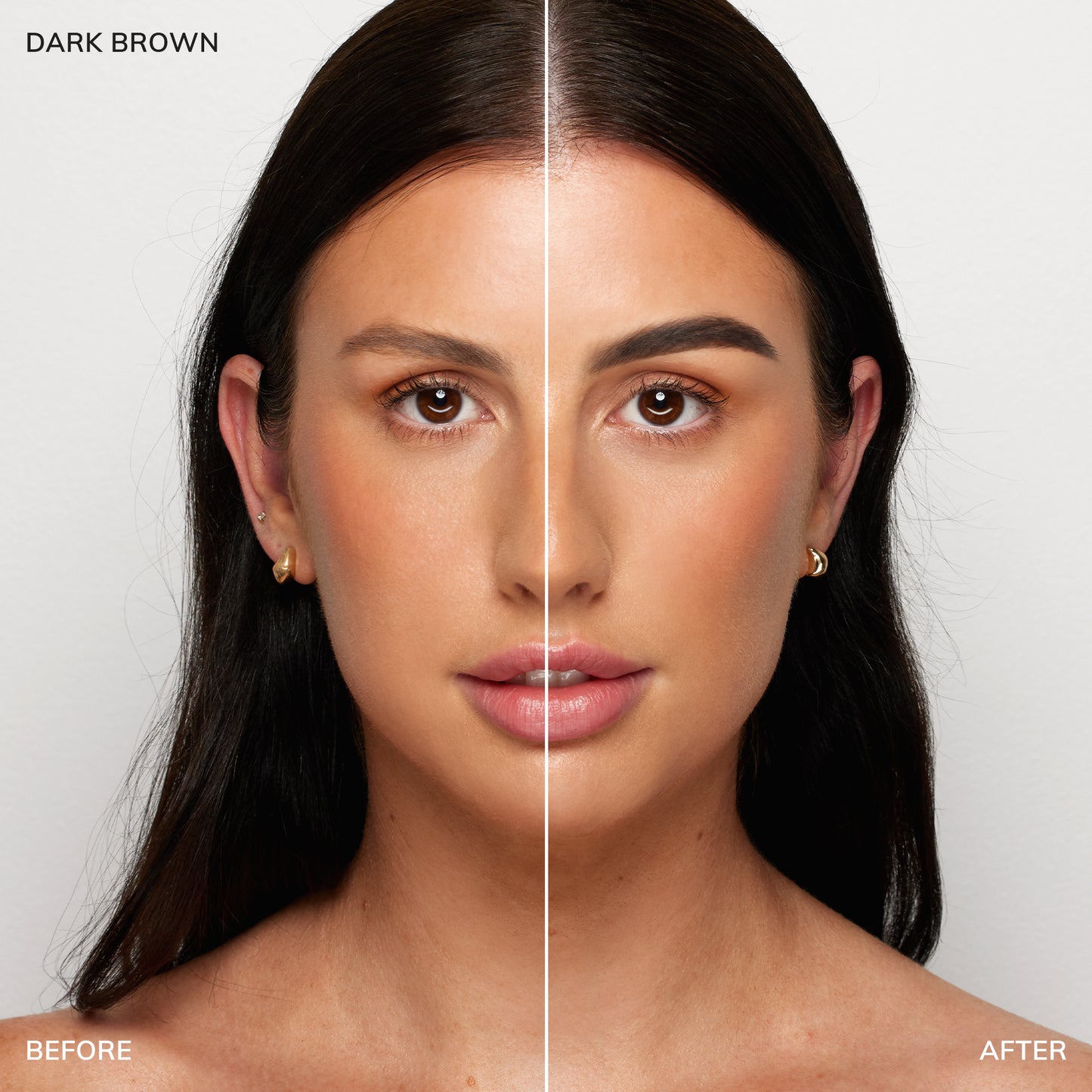 Gel Tint Kit - Color-Dark Brown - Before and after