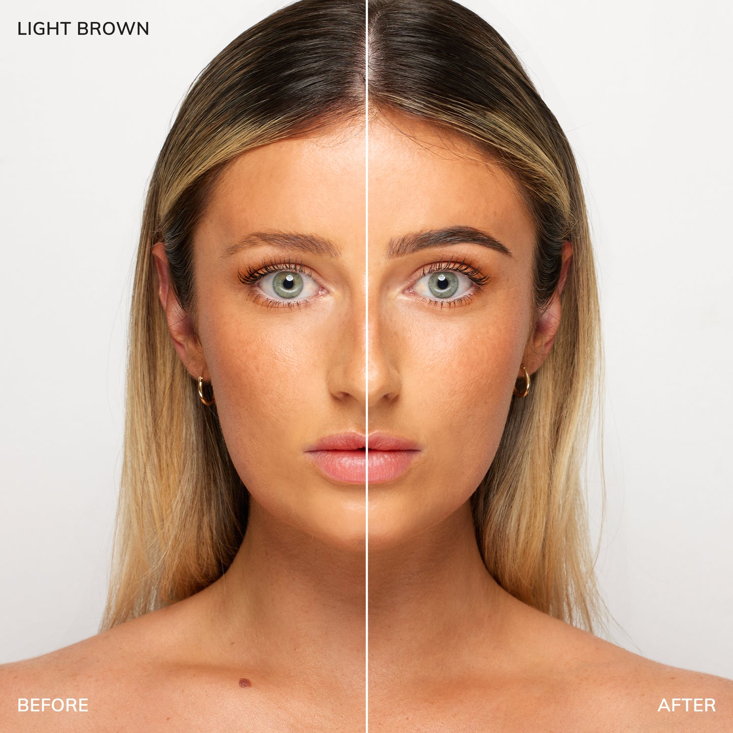 Gel Tint Kit - Color-Light Brown - Before and after